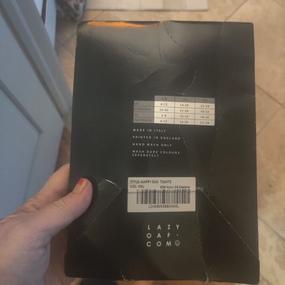 Lazy Oaf Happy Sad Collection Tights Size Xxl New - image 3